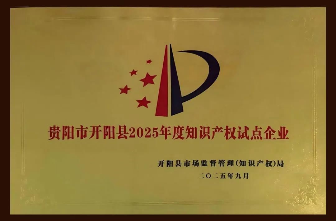 喜讯！贵州硒谷获评贵阳市开阳县2025年度知识产权试点企业